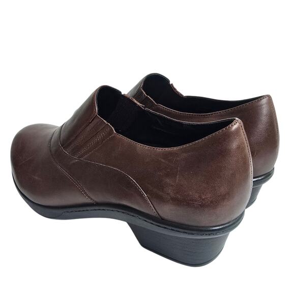 Abeo Colbie Clogs Size 8.5 Brown Leather Comfort Heels Slip Resistant Shoes - Picture 6 of 15